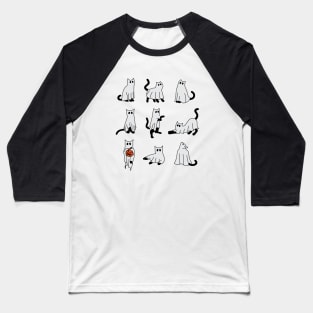 Ghost Cat Funny Halloween Baseball T-Shirt